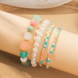 Bohemian ethnic style multi-layer wooden bead glass bead bead bead bracelet