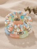Bohemian ethnic style multi-layer wooden bead glass bead bead bead bracelet