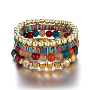 Bohemian ethnic style multi-layer wooden bead glass bead bead bead bracelet