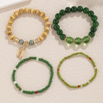 Bohemian ethnic style multi-layer wooden bead glass bead bead bead bracelet