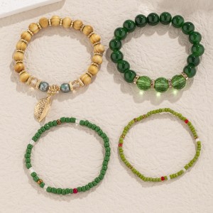 Bohemian ethnic style multi-layer wooden bead glass bead bead bead bracelet
