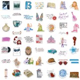 100 Taylor Lyrics Stickers Notebook Waterproof Decorative Graffiti Stickers Taylor Graffiti Waterproof Stickers