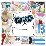 100 Taylor Lyrics Stickers Notebook Waterproof Decorative Graffiti Stickers Taylor Graffiti Waterproof Stickers