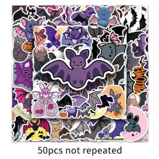 50 Bat Graffiti Personalized Cartoon Halloween DIY Water Cup Luggage Waterproof Stickers
