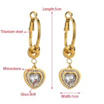 Stainless Steel Love Geometric Square Earrings