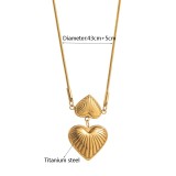 Stainless steel rhinestone love necklace