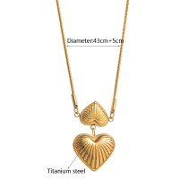 Stainless steel rhinestone love necklace