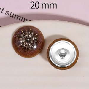 20MM Christmas Snowflakes Resin snap button charms