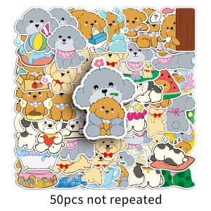 50 Teddy Dog Graffiti Stickers, Personalized Cartoon Cute Dog Decoration, Mobile Phone Cases, Water Cups, Waterproof Stickers