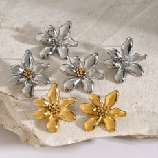 Stainless steel flower earrings