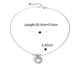 Stainless steel XO integrated pendant necklace