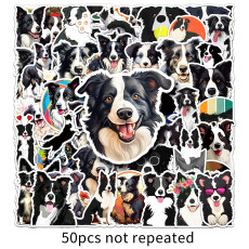 50 border collie Graffiti Stickers Personalized Cartoon Cute Dog Decorative Mobile Phone Case Case Waterproof Stickers