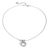 Stainless steel XO integrated pendant necklace
