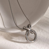 Stainless steel XO integrated pendant necklace