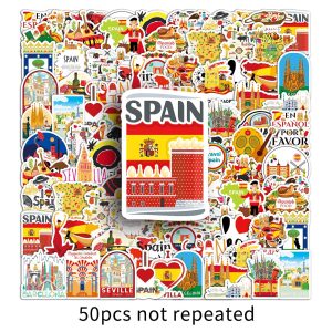 50 Spanish Graffiti Stickers, Personalized Outdoor Travel, Spain Decoration, Phone Cases, Luggage Waterproof Stickers