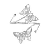 Butterfly Bracelet Exaggerated Metal Flower Arm Ring with Diamond Inlaid Open Arm Bracelet