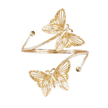 Butterfly Bracelet Exaggerated Metal Flower Arm Ring with Diamond Inlaid Open Arm Bracelet