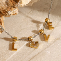 Stainless steel LOVE bracelet necklace