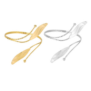 Exaggerated Hand Ornament Metal Leaf Arm Ring Arm Ornament Fashion Texture Bracelet