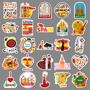 50 Spanish Graffiti Stickers, Personalized Outdoor Travel, Spain Decoration, Phone Cases, Luggage Waterproof Stickers