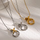 Stainless steel XO integrated pendant necklace