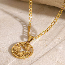 Stainless steel starfish seahorse necklace