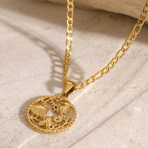 Stainless steel starfish seahorse necklace
