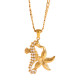 Stainless steel starfish seahorse necklace