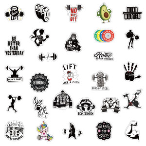 50 Sports and Fitness Workout Removable Notebook, Skateboard, Luggage, Motorcycle Waterproof Stickers