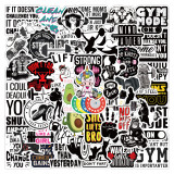 50 Sports and Fitness Workout Removable Notebook, Skateboard, Luggage, Motorcycle Waterproof Stickers