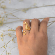 Stainless steel seahorse opening ring