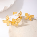 Alloy Butterfly Ring Bracelet Set