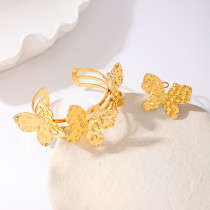 Alloy Butterfly Ring Bracelet Set