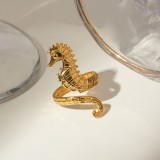 Stainless steel seahorse opening ring