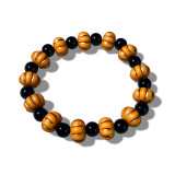 Halloween Pumpkin Skull Beaded Bracelet