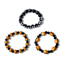 Halloween Pumpkin Skull Beaded Bracelet