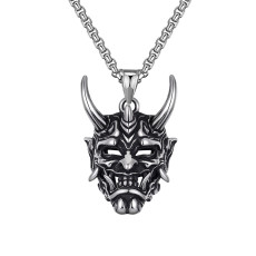 Stainless steel ghost mask Halloween necklace