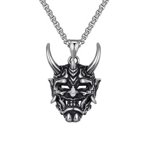 Stainless steel ghost mask Halloween necklace