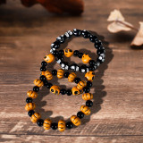 Halloween Pumpkin Skull Beaded Bracelet