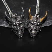 Stainless steel ghost mask Halloween necklace