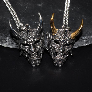 Stainless steel ghost mask Halloween necklace
