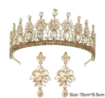 Alloy Crystal Crown Wedding Ball Party Bridal Crown Earring Set