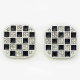 20MM Metal  Square diamond inlaid chessboard pattern snap button charms