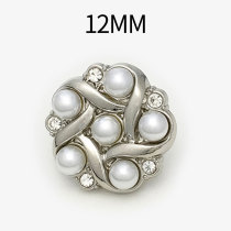12MM Metal  Pearl snap button charms