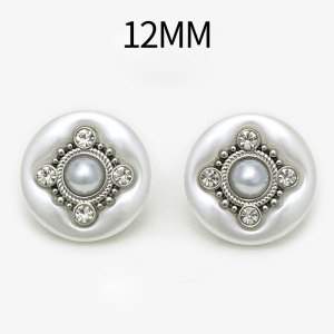 12MM Metal  Pearl snap button charms