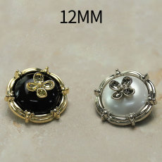 12MM Metal  flower snap button charms