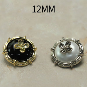 12MM Metal  flower snap button charms