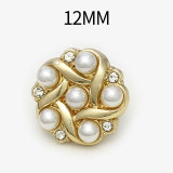 12MM Metal  Pearl snap button charms