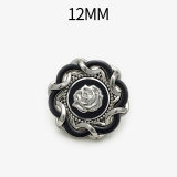 12MM Metal  rose snap button charms