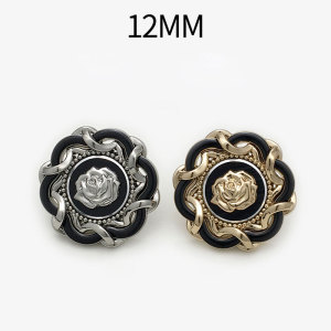 12MM Metal  rose snap button charms